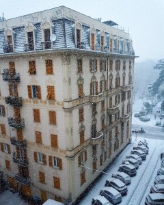la foce di genova sotto una delle ultime nevicate
