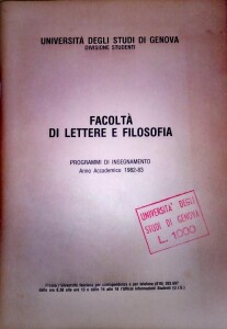 I programmi dell'Università di Genova a.a. 1982-83
